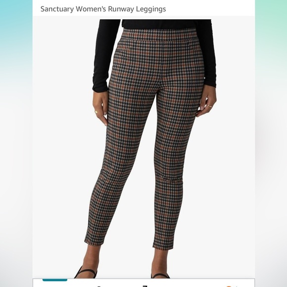 Sanctuary Runway Leggings in brown checks S - Picture 1 of 6